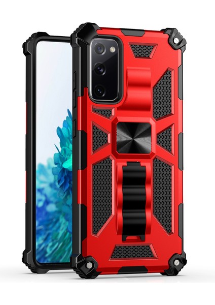 Samsung Galaxy S20 Fe Tpu + Pc Manyetik Kılıf Için Kırmızı (Yurt Dışından)