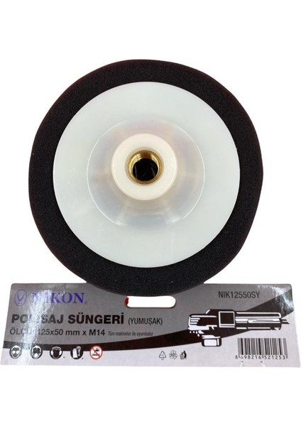 12550SY Polisaj Süngeri 125 mm Siyah Yumuşak