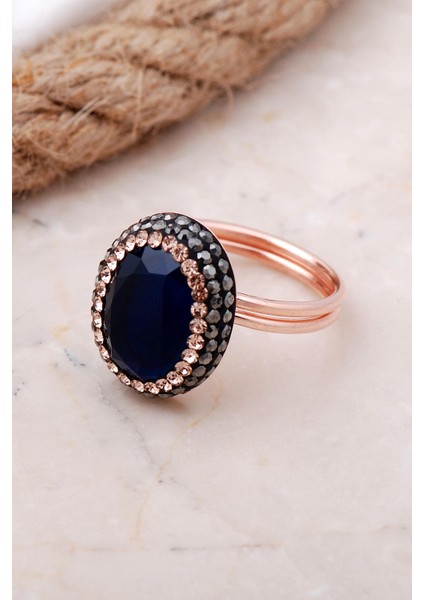 Safir Taşlı Rose Gümüş Yüzük 3461 fiyatları