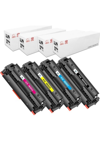 Hp Laserjet Pro M454FW Yazıcı Uyumlu Chipsiz Muadil Toner 415A 2400 Syf 4renk