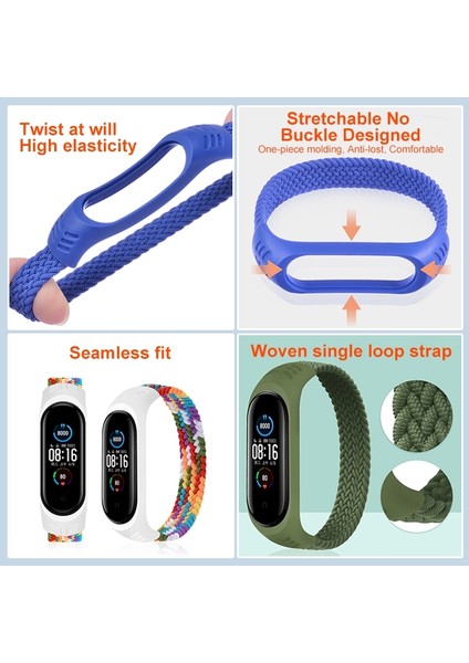 Xiaomi Mi Band Naylon Saat Bandosu Için, Boyut: L 170MM Gökkuşağı (Yurt Dışından) modelleri