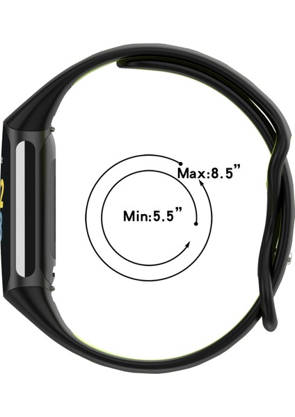 Çift Renkli Metal Toka Delik Silikon Saat Kayışı Fitbit Şarj 5 Turuncu Gri (Yurt Dışından)