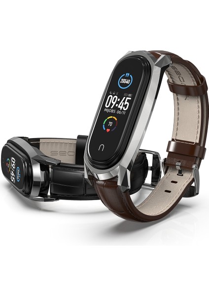 Xiaomi Mi Band Için 6/5/4/3 Inek Derisi Watchband Yağ Kahverengi + Altın (Yurt Dışından) fiyatları