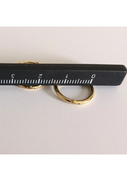 Paslanmaz Çelik Gold Minik Halka Küpe - 12 mm - 1 Çift