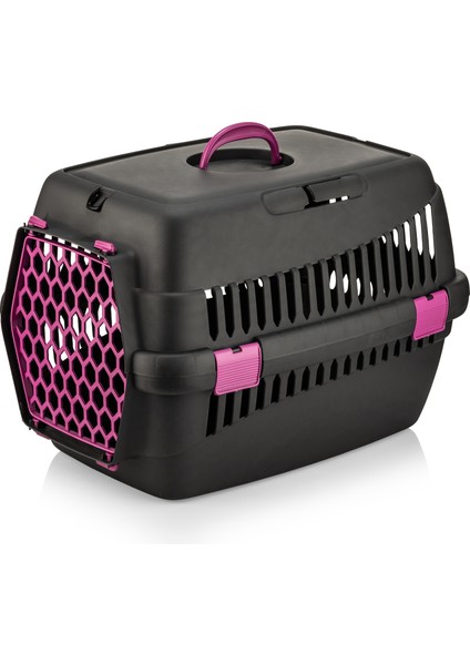 Kedi Köpek Taşıma Çantası Orta Boy Siyah/Lila