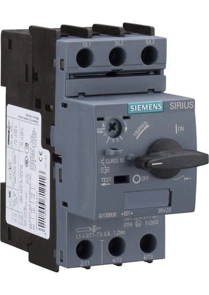 Sırıus 3rv2 Motor Koruma Şalteri; 4;5-6;3A; 100KA Boy S00