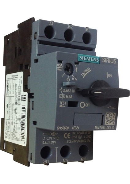 Sırıus 3rv2 Motor Koruma Şalteri; 9-12;5A; 100KA ; Boy S00