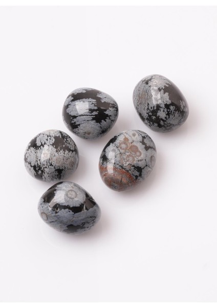 Karlı Obsidyen Doğal Taş Tamburlanmış Parça - Tımbıl fiyatları