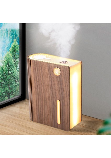 320 ml Nemlendirici Kitap Lambası Serin Mist LED Sessiz Aroma Difüzör Başucu Siyah Ceviz Için (Yurt Dışından) modelleri