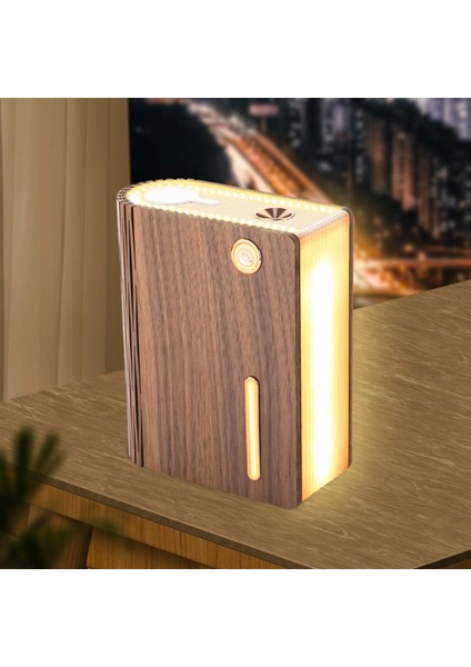 320 ml Nemlendirici Kitap Lambası Serin Mist LED Sessiz Aroma Difüzör Başucu Siyah Ceviz Için (Yurt Dışından) fırsatları