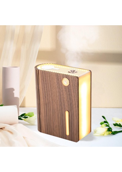 320 ml Nemlendirici Kitap Lambası Serin Mist LED Sessiz Aroma Difüzör Başucu Siyah Ceviz Için (Yurt Dışından) indirimleri