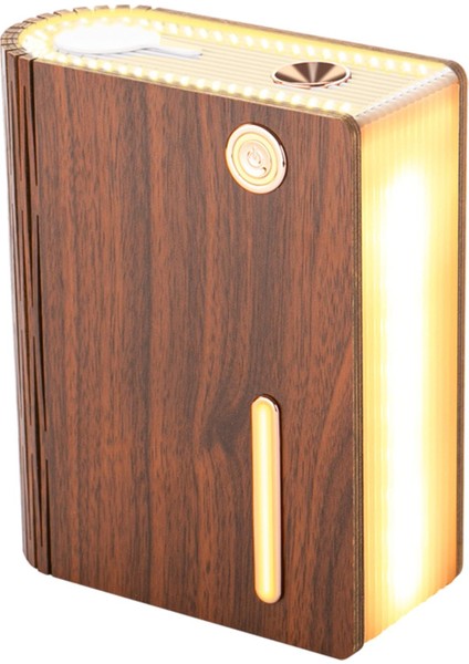 320 ml Nemlendirici Kitap Lambası Serin Mist LED Sessiz Aroma Difüzör Başucu Kırmızı Ceviz Için (Yurt Dışından)