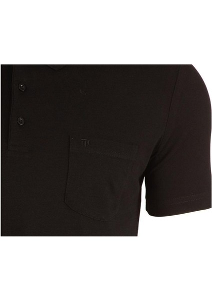 Regular Fit Polo Yaka Klasik Cepli %100 Pamuk Kısa Kollu Basic Penye T-Shirt-PE3605TY22 fırsatları