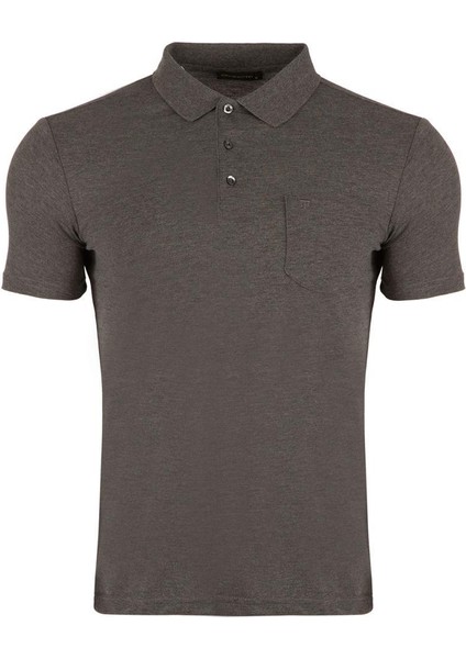 Regular Fit Polo Yaka Klasik Cepli %100 Pamuk Kısa Kollu Basic Penye T-Shirt-PE3605TY22