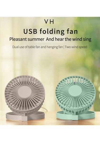 F17 USB Katlanabilir Elektrikli Masaüstü Fan - Gri (Yurt Dışından)