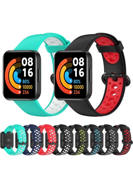 Xiaomi Redmi Izle Için Iki Renkli Silikon Kayış 2 Lite Siyah + Kırmızı (Yurt Dışından) fırsatları