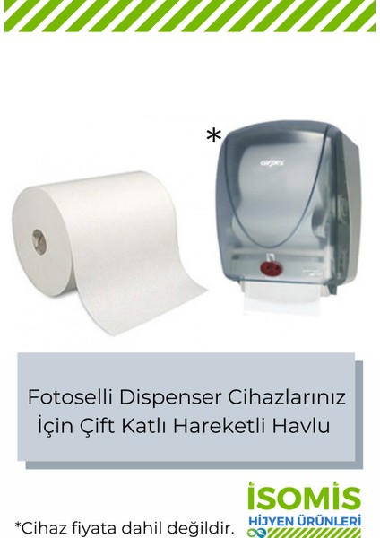 Kağıt Havlu - Eko Paket -Fotoselli Hareketli Kağıt Havlu 18 Rulo - 21 cm - 6000 gr modelleri
