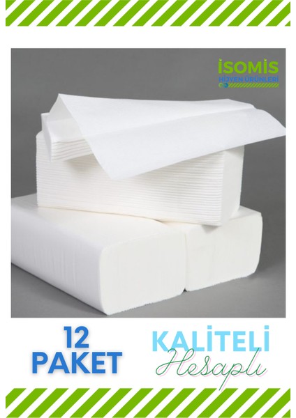 Z Katlama Dispenser Kağıt Havlu 100 Yaprak 12'li Eko Paket