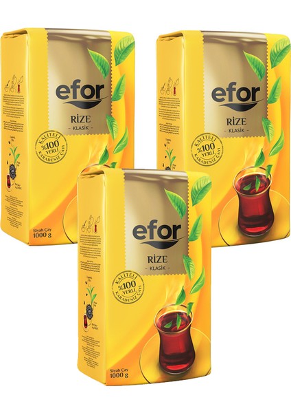 Klasik Rize Çay 1 kg 3lü Set - Dökme Siyah Rize Çayı