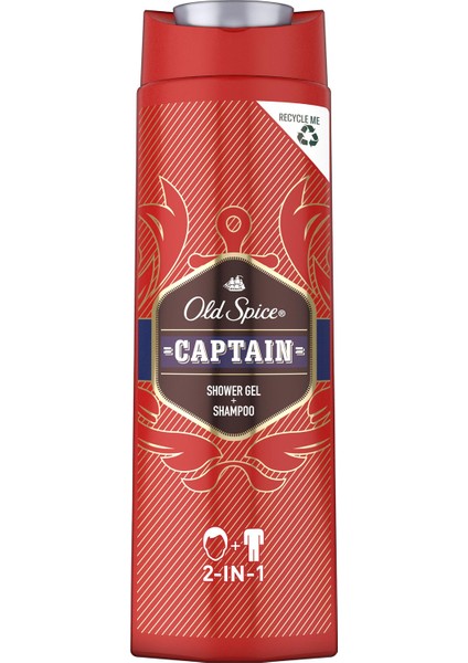 Duş Jeli ve Şampuan 400 ml Captain 2'si 1 Arada 8006540353820 Şampuan