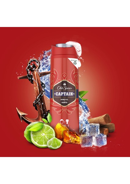 Duş Jeli ve Şampuan 400 ml Captain 2'si 1 Arada 8006540353820 Şampuan
