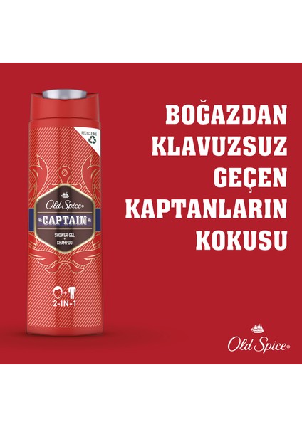 Duş Jeli ve Şampuan 400 ml Captain 2'si 1 Arada 8006540353820 Şampuan