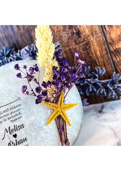 Epoksi Mor Çiçekli Magnet 50 Adet Söz Nişan Kına Hediyelik Nikah Şekeri