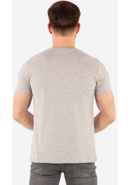 Regular Fit Bisiklet Yaka %100 Pamuk Kısa Kollu Basic Penye T-Shirt-PE3601TY22