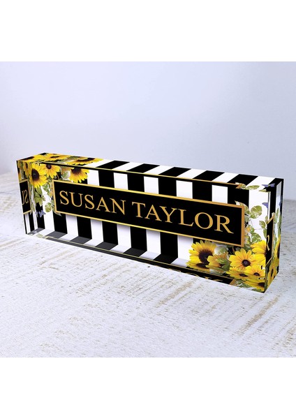 Kişiselleştirilmiş Ofis Masa Dekoru Isim Plakası Masa Aksesuarları Ayçiçekleri fiyatları