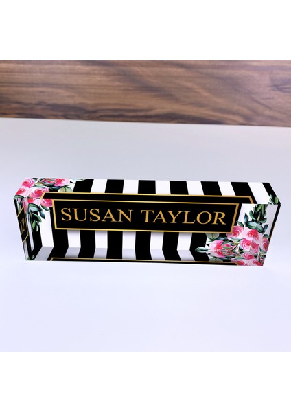 Kişiselleştirilmiş Ofis Masa Dekoru Isim Plakası Masa Aksesuarlar Pembe Güller fiyatları