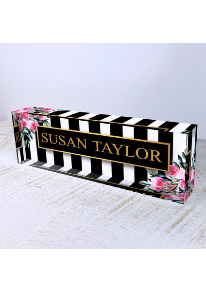 Kişiselleştirilmiş Ofis Masa Dekoru Isim Plakası Masa Aksesuarlar Pembe Güller modelleri