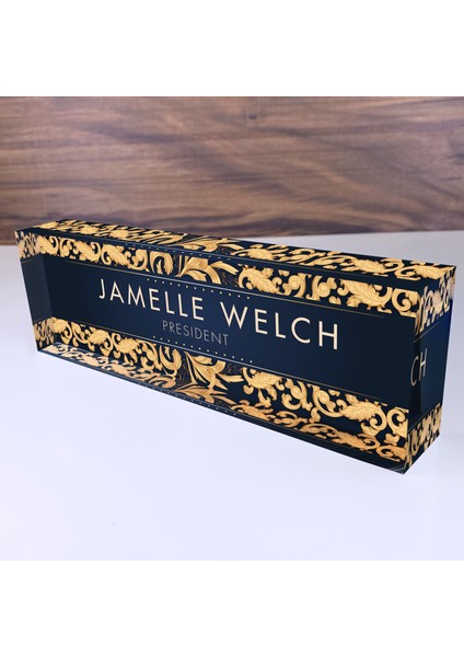 Kişiselleştirilmiş Isimlik Masalar Için Özel Isim Plakası Altın Yaprak Tasarım