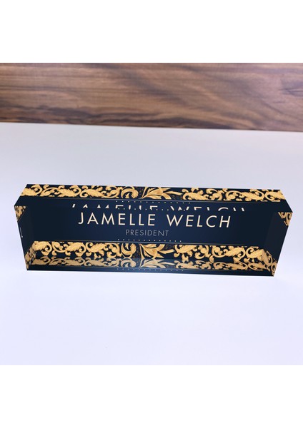 Kişiselleştirilmiş Isimlik Masalar Için Özel Isim Plakası Altın Yaprak Tasarım modelleri