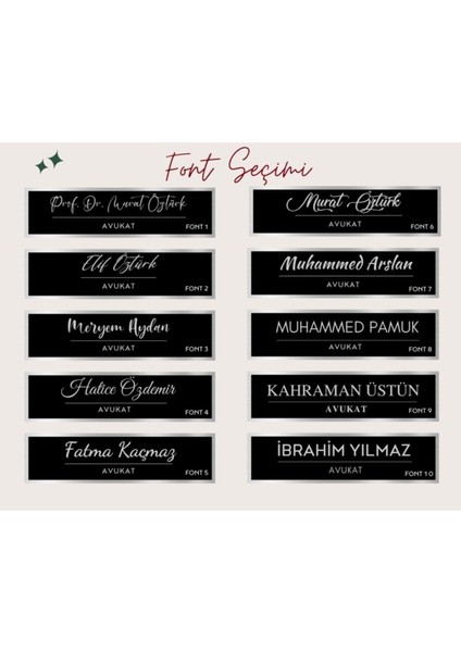 Hediye Marketi17 Ofis Masası Isimliği Kişiselleştirilmiş Soyut Çiçek Tasarımı Ofis Masası Dekoru