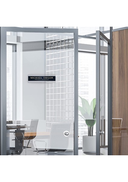 Kapılar Için Akrilik Cam Üzerine Net Şekilli Kapı Isim Plakası | Ofis modelleri