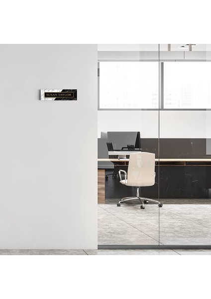 Kapılar Için Akrilik Cam Üzerine Siyah Beyaz Mermer Kapı Isim Plakası fiyatları