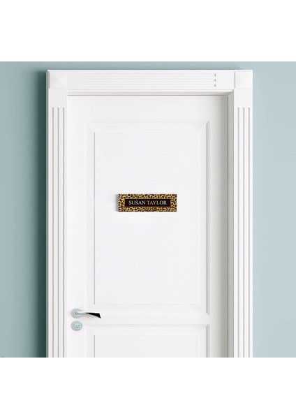 Kapılar Için Akrilik Cam Üzerine Siyah Leopar Tasarım Kapı Isim Plakası fiyatları