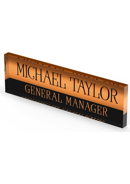 Kapılar Için Akrilik Cam Üzerine Altın Siyah Şerit Kapı Isim Plakası Ofis