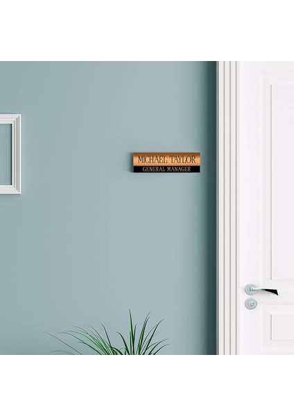 Kapılar Için Akrilik Cam Üzerine Altın Siyah Şerit Kapı Isim Plakası Ofis fiyatları