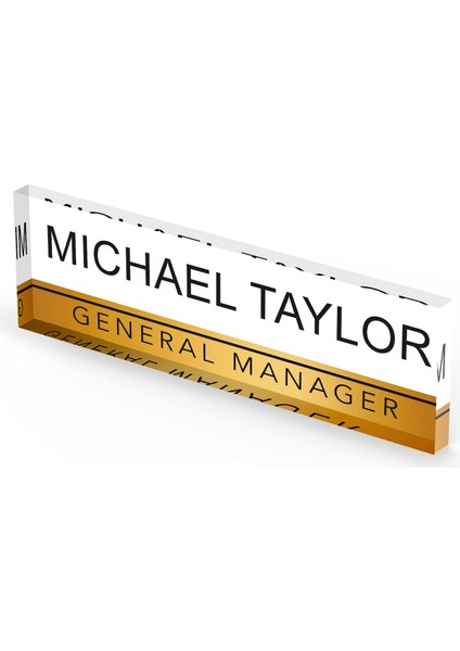 Kapılar Için Akrilik Cam Üzerine Altın Çizgili Kapı Isim Plakası Ofis Dekoru