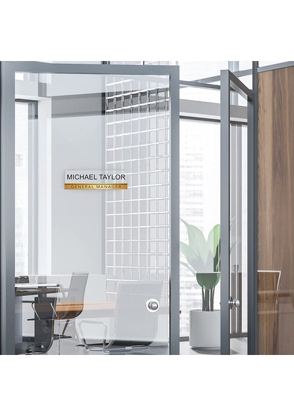 Kapılar Için Akrilik Cam Üzerine Altın Çizgili Kapı Isim Plakası Ofis Dekoru modelleri