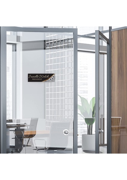 Kapılar Için Akrilik Cam Üzerine Soyut Çiçek Kapı Isim Plakası Ofis Dekoru modelleri