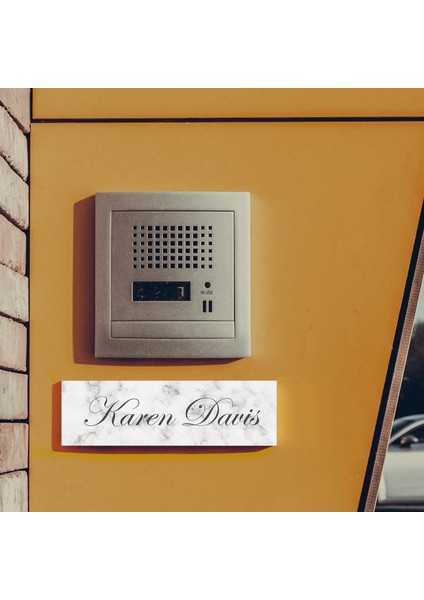 Kapılar Için Akrilik Cam Üzerine Beyaz Mermer Tasarım Kapı Isim Plakası fiyatları