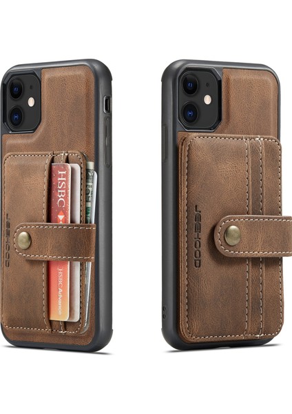 iPhone 11 için Manyetik Pu + Tpu Kılıf - Kahverengi (Yurt Dışından)