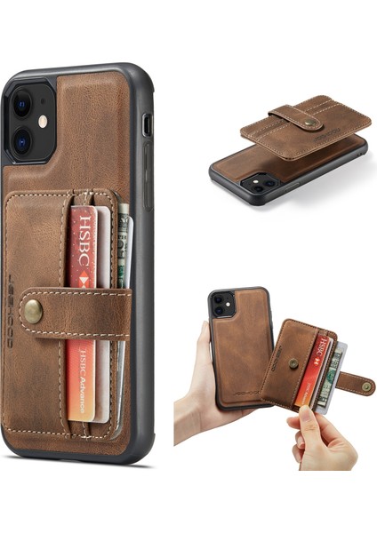 iPhone 11 için Manyetik Pu + Tpu Kılıf - Kahverengi (Yurt Dışından) fiyatları