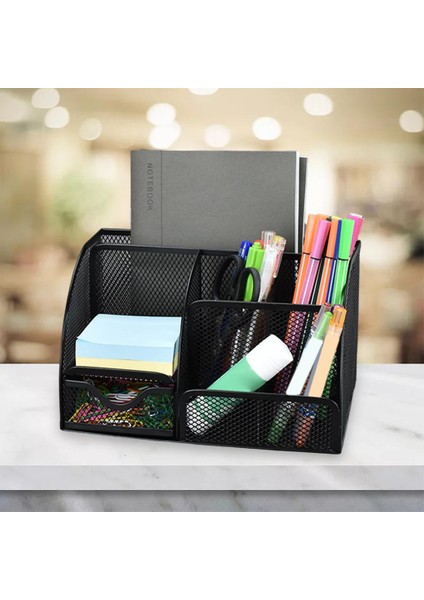SunniMix 6 Bölmeler Kalem Kalem Tutucu Masa Organizatör Fırça Saklama Konteyner Siyah (Yurt dışından) fiyatları