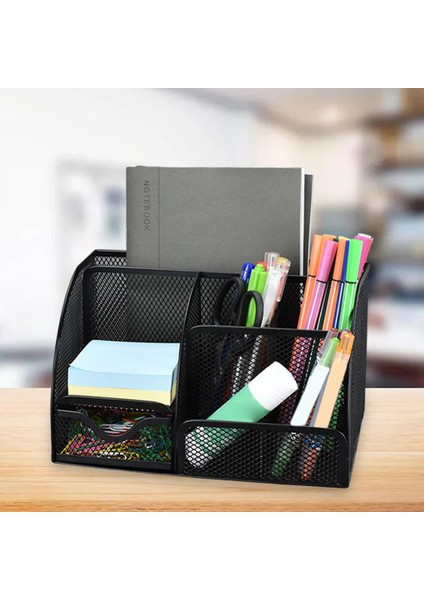 SunniMix 6 Bölmeler Kalem Kalem Tutucu Masa Organizatör Fırça Saklama Konteyner Siyah (Yurt dışından) modelleri