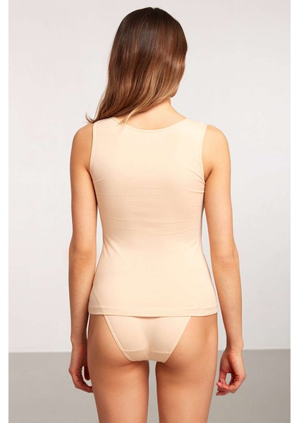 Basic Singlet Pamuklu Kalın Askılı Atlet Ten (2 Paket)