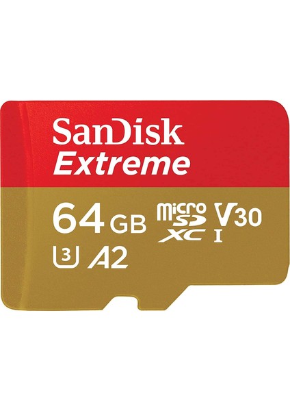 Extreme 64GB 160MB/s A2 C10 V30 UHS-I U3 microSD Hafıza Kartı (SDSQXA2-064G-GN6GN)