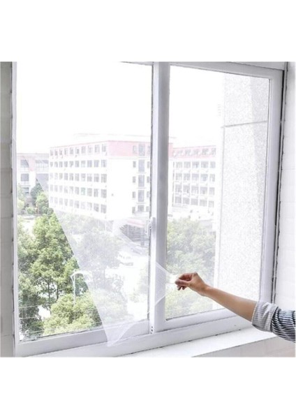100*150 cm Hazır Pencere Sinekliği GÖRDUR(6ADET)4 mt Bant Hediye Tak Çıkar Tül Kesilebilir Cırt Bantlı